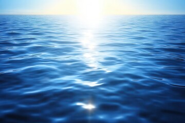 Obraz premium Pure blue turquoise ocean water with foam and waves flat design, top view, tropical sea theme, 3D render, Triadic color scheme