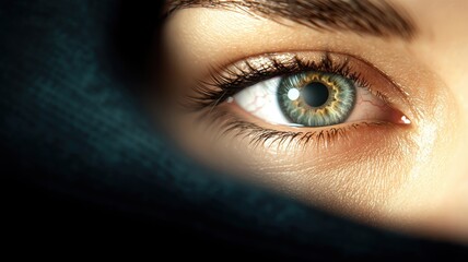 Emotional Close-Up of Tired Eye with Window Light