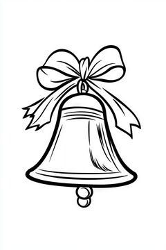 recommend clip art: Simple line art of a Christmas bell with a clapper.