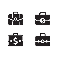 Professional Finance Icons Collection, Business Briefcase & Money Icons Set, Financial Growth & Briefcase Icon Pack, Business Briefcase Icons,