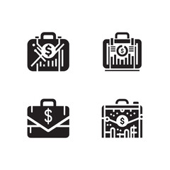 Professional Finance Icons Collection, Business Briefcase & Money Icons Set, Financial Growth & Briefcase Icon Pack, Business Briefcase Icons.