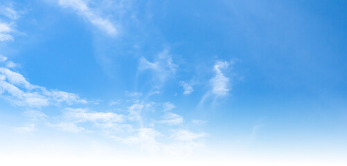 Obraz premium Sky background nature cloud paronama web cloudy summer winter season day, light beauty blue horizon spring brigth gradient calm abstract backdrop air nature view wallpaper landscape environment.