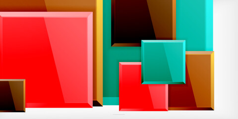 Shiny glossy metallic or plastic square design background. Vector Illustration For Wallpaper, Banner, Background, Card, Book Illustration, landing page