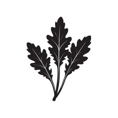 Arugula Silhouette Vector Art for Organic Food and Farmers Market Posters