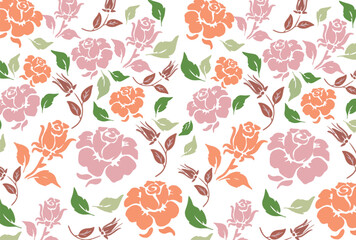 seamless pattern with Rose flowers