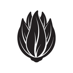Endive Silhouette Vector Art for Print Design