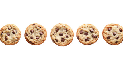 chocolate chip cookies on a transparent background