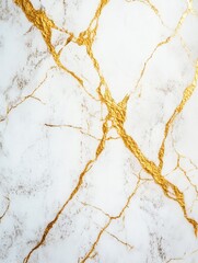 Obraz premium White and Gold Marble Surface Close Up