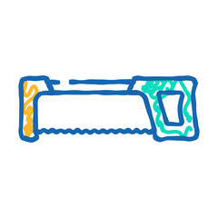 hack hand saw doodle icon sketch vector. hack hand saw sign. isolated symbol illustration