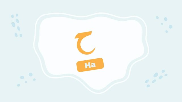 Animated Hijaiyah as Arabic Alphabet ha, kho, dal, dzal, ro with Masjid as a Background.