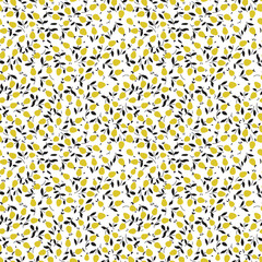 yellow ditsy floral texture print pattern white background