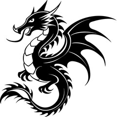 black and white dragon