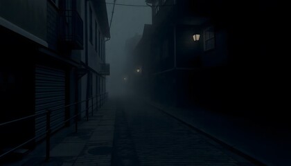Darkened Alleyway with Mysterious Shadows