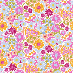 ditsy floral texture print pattern white background