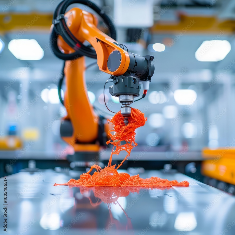 Poster robot assisting in complex 3d printing process