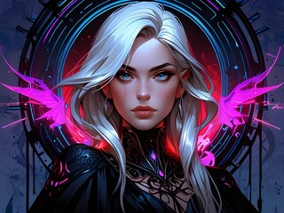 anime beauty halloween sexy witch.