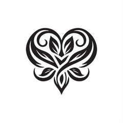 floral love or heart shape