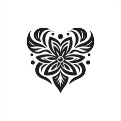 Charming Floral Love Icon: Stylish Heart-Shaped Silhouettes Crafted from Delicate Flowers for Celebrating Love and Affection