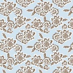 abstract flower texture print pattern blue background