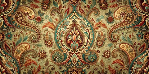Ornate Floral Design, A Tapestry of Golden Hues and Delicate Details