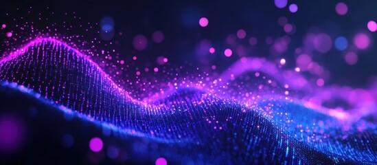 Abstract Purple and Blue Digital Wave