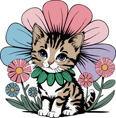 A happy cute cat vector illustration