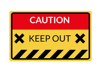 Danger warning board icon. Caution and dangerous area. Yellow sign for safety, hazard shock. Keep out caution warning and risk zone. Vector cartoon illustration