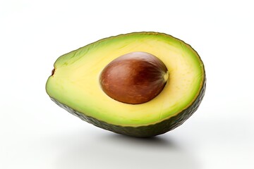 Half avocado isolated on white background