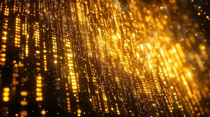 Naklejka premium Abstract Background of Gold and Black with Glittering Bokeh