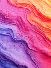 Obraz premium Vivid abstract texture with swirling layers of pink, purple, and orange hues, creating a mesmerizing and dynamic visual effect.