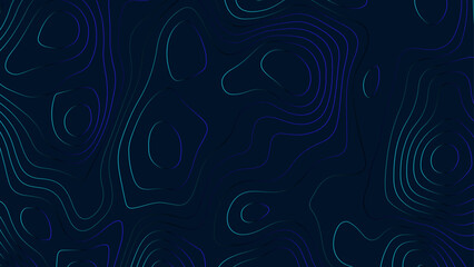 Blue topographic linear background for design, paper cut abstract art background 3d layer blue color. Abstract topographic illustration,