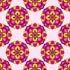 Pink flowe seamless pattern