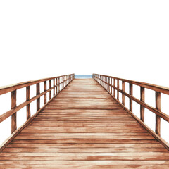 Fototapeta premium Wooden pier extending over tranquil water, perfect for relaxation and nature views.