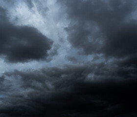 Fototapeta premium OCloud storm sky dark halloween background rain lightning thunder stoumy typhoon Nature light scene rainy atmosphere damage effect carbon dioxide dust air pollution 2.5 Pm, texture nature windstorm