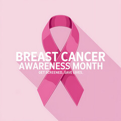 Obraz premium A poster with text Breast Cancer Awareness Month