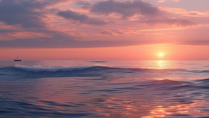 Obraz premium Dreamy Sunset Over a Calm Ocean