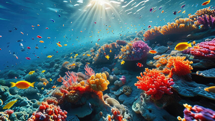 Obraz premium Beautiful Coral Reef Ecosystem