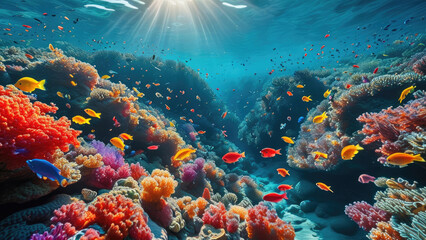 Naklejka premium Beautiful Coral Reef Ecosystem
