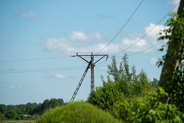 power lines in the mountains
