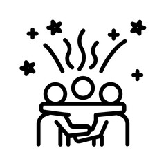 Vector black line icon for Joyous