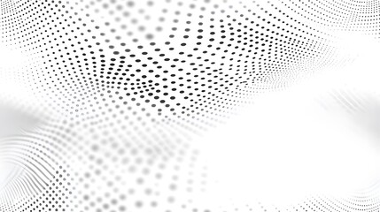 Abstract black and white dotted wave pattern background for modern design