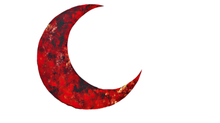 crescent moon on transparent background