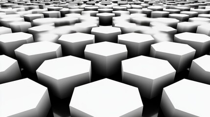 Obraz premium Pattern of hexagonal tiles on a bathroom floor, showing clean and minimalistic texture details