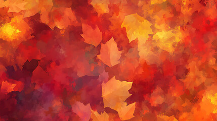 Abstract autumn background with colorful leaves in orange, red and yellow.