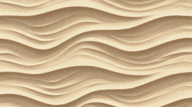 Textured wave pattern on beach sand, with soft natural lighting and shadows for serene themes -