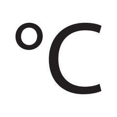 Black celsius symbol icon