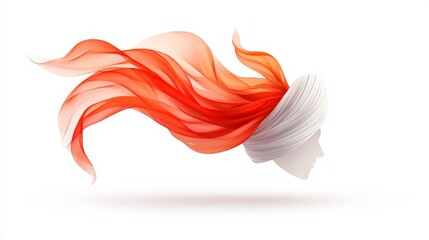 Obraz premium Abstract Red and White Fabric Design Swirling Silk Flowing Texture