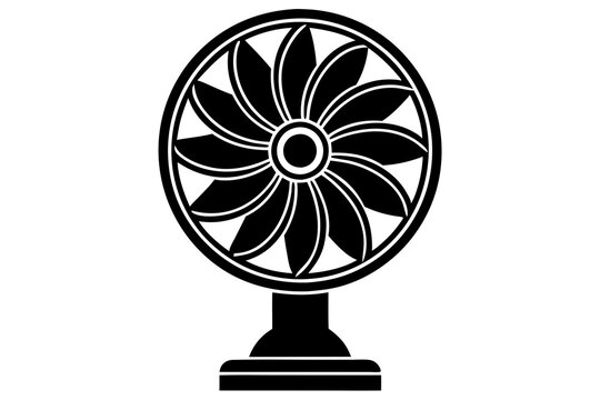 recommend clip art: a table fan  silhouette black icon