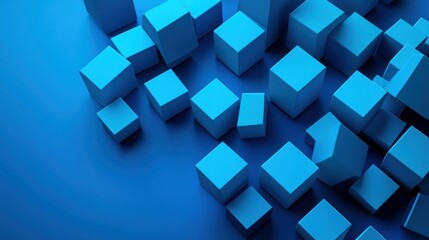 Abstract Blue Cubes Pattern