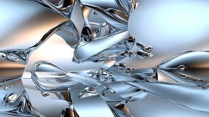 Abstract metallic fluidity: dynamic liquid metal swirls and reflections in motion